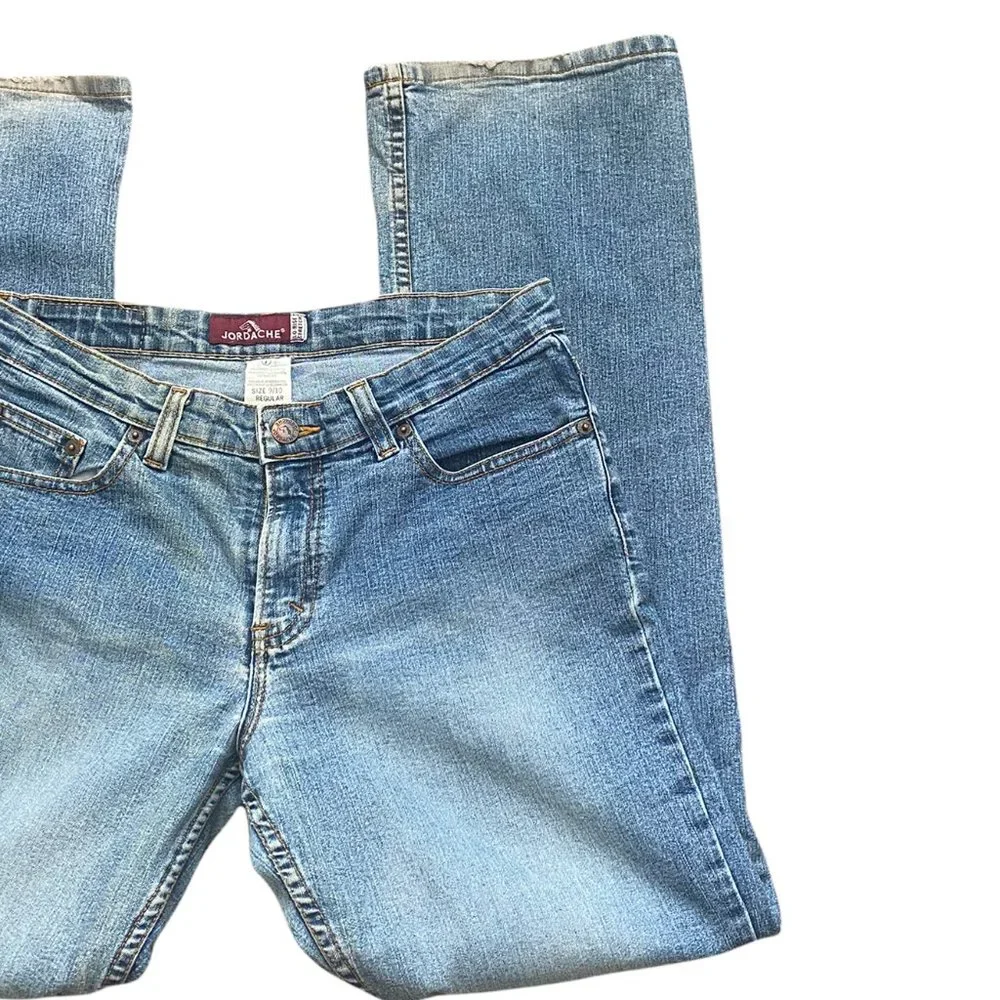 Jordache Womens Jeans size 9/10 Blue Lo-Rise Stretch Denim Zip Fly Vintage - Picture 5 of 9